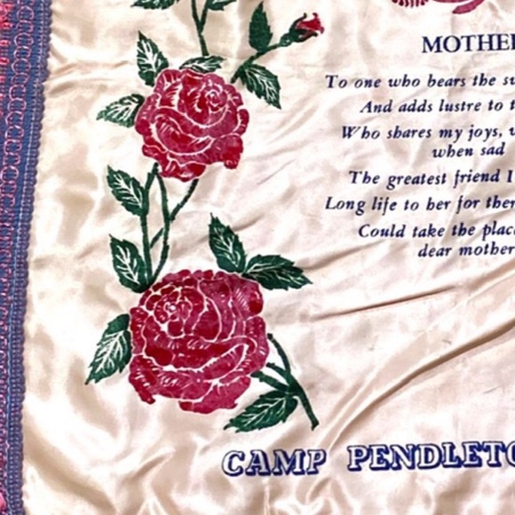 Vintage United States Marine Corps Camp Pendleton Mother Pillow Case Sham - Picture 12 of 15